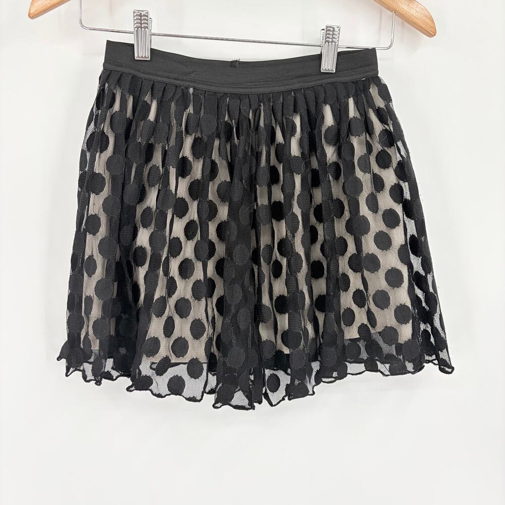 Wet Seal Mesh Y2K Polka Dot Mini Skirt Sz XS Dark Coquette Indie Whimsigoth